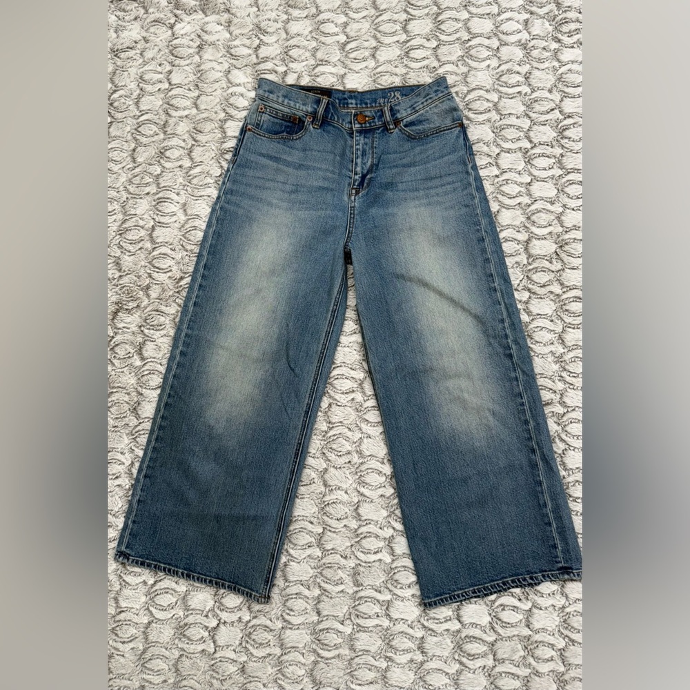 J Crew Rayner Cropped Wide Leg Jeans Denim Size 28 - Picture 2 of 10